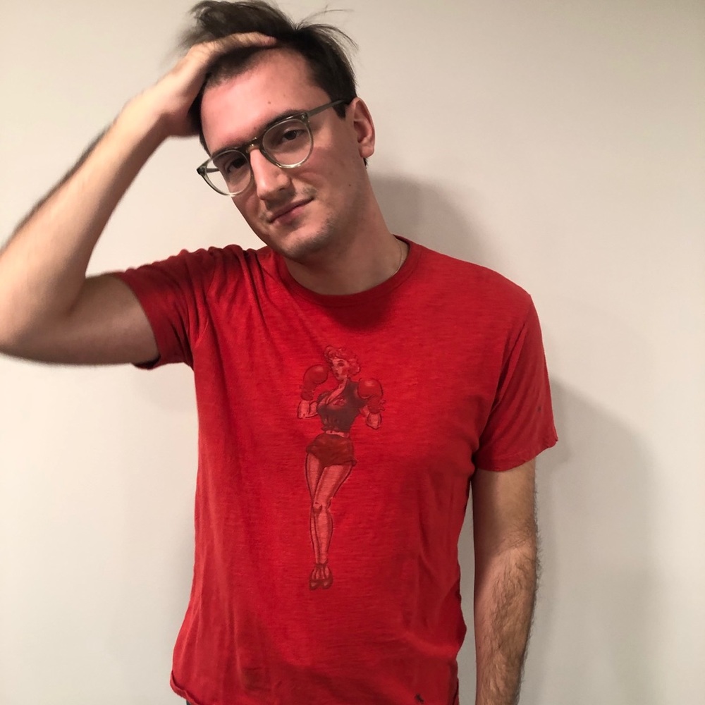 Medium Lucky Brand Graphic Tee Red